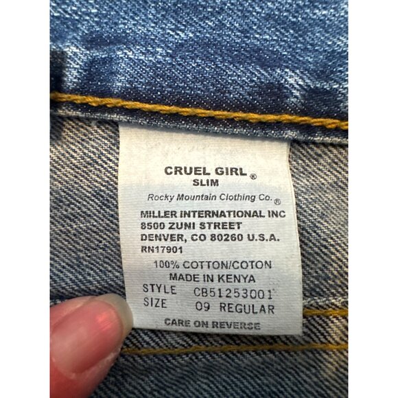 Cruel Girl Slim Fit Jeans Size 9 Regular M2M Blue Denim 100% Cotton Mid Rise - Picture 6 of 15